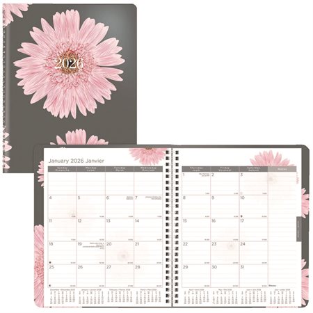 Pink Daisy Monthly Diary (2026)