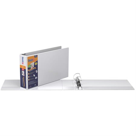 Deluxe QuickFit® Tabloid Presentation Binder White 3 in.