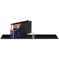 Reliure de présentation format légal Deluxe QuickFit® Format paysage, anneaux ronds 2 po - black