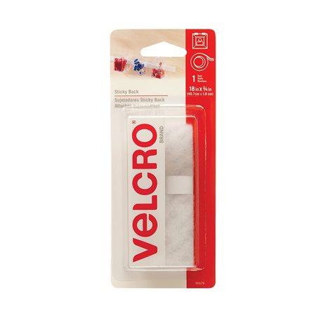 Bandes autoadhésives Velcro® 3 / 4" x 18" blanc