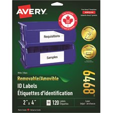Étiquettes d'identification amovibles 2 x 4" (120)