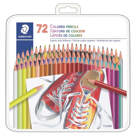 Étui en métal de 72 crayons de couleur assortis Staedtler