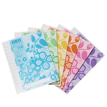 GeoEco Exercise Book Interlined, dotted, assorted colours.