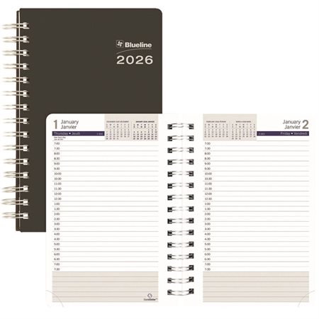 DuraGlobe™ Daily Diary (2025) Semi-flexible cover black