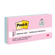 Post-it® Greener Notes - Sweet Sprinkles Collection 3 x 3 in., pop-up 100-sheet pad (pkg 6)