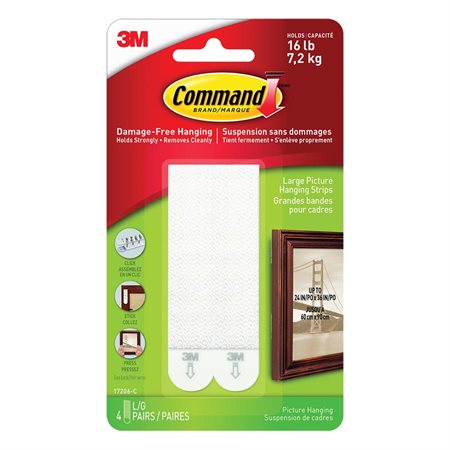 Command™ Picture Hanging Strips Package of 4 white,  holds up to 16 lbs