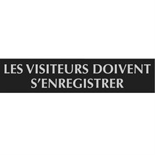 Enseigne d'identification Century français Les visiteurs doivent s'enregistrer