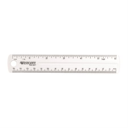 Transparent Rigid Plastic Ruler 15 cm metric /  6"