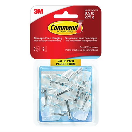 Command™ Utensil Hooks 9 hooks and 12 strips clear