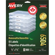 Étiquettes d'identification amovibles 1-3/4 x 1/2" (800)
