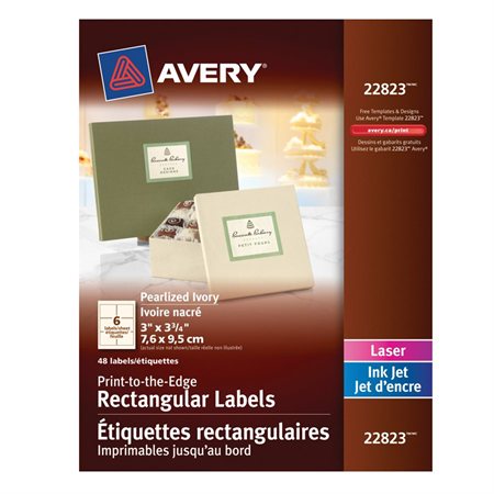 Étiquettes rectangulaires nacrées