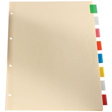 Insertable Tab Dividers Legal. 4-hole punched. Assorted colours. 8 tabs