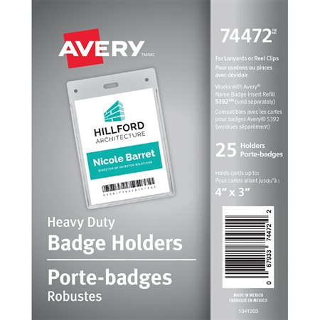 Heavy-duty badge holders vertical