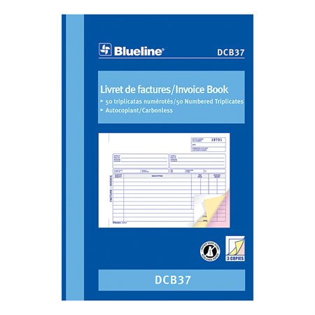 Invoice Book 5-3 / 8 x 8 in. triplicate (bilingual)