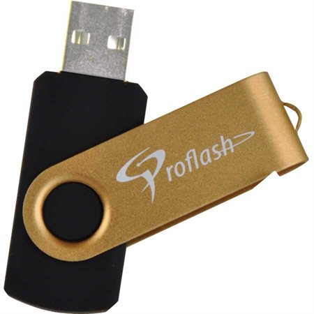 Clé USB à mémoire flash FlipFlash 64 Go or