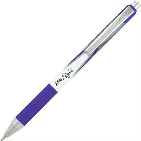 Z-Grip Flight Retractable Ballpoint Pen Box of 12 purple