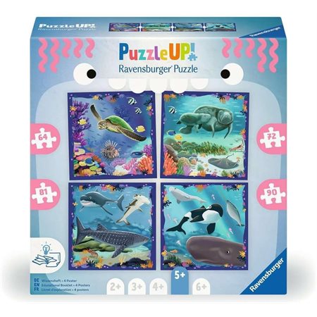 Casse-tête Ravensburger Puzzle Up - Vie marine - 64 / 72 / 81 / 90 pièces