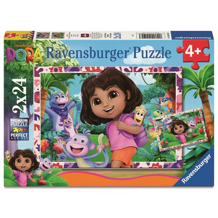 Casse-tête Ravensburger - L'univers de Dora l'exploratrice - 2 x 24 pièces