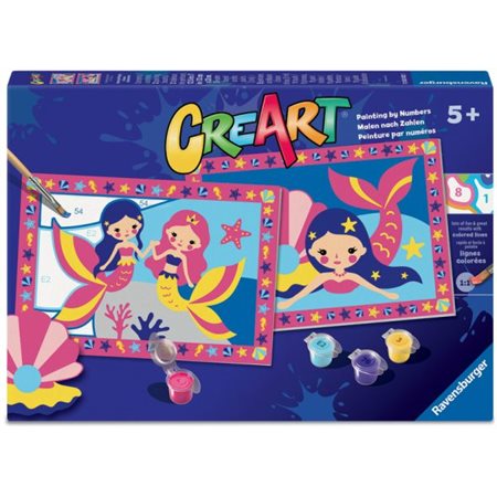 CreArt Junior Paint-by-Numbers: Enchanting Mermaids