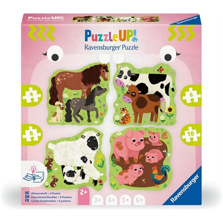 Casse-tête Ravensburger Puzzle Up - Les animaux de la ferme - 4 / 6 / 8 / 10 pièces