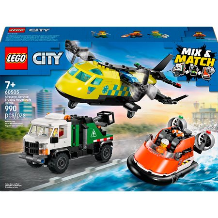 LEGO City - Avion, camion d'assistance et aéroglisseur modulable