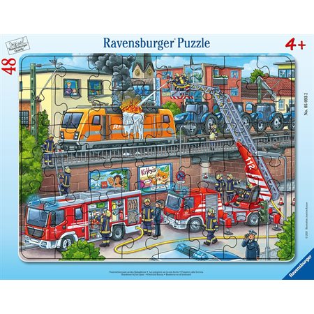 Ravensburger Frame Puzzle – Firefighters on the Railway – 48 Pieces