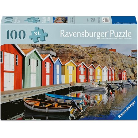 Casse-tête Ravensburger - Maisons colorées en Suède - 100 pièces XL