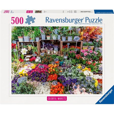Casse-tête Ravensburger - Le marché de fleur en France - 500 pièces