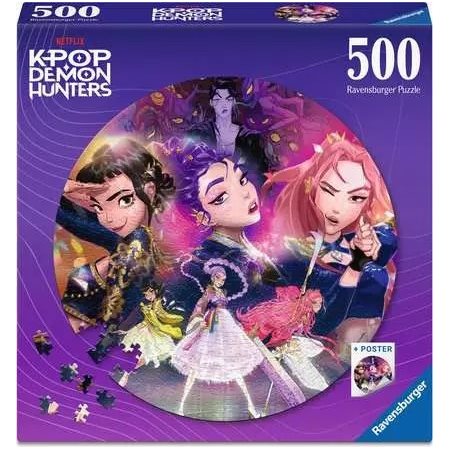 Casse-tête Ravensburger Rond – K-Pop Demon Hunters – 500 pièces