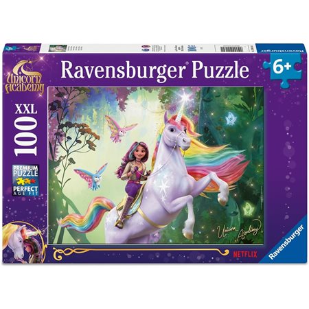 Casse-tête Ravensburger - Unicorn Academy : Sophia et Wildstar - 100 pièces XXL