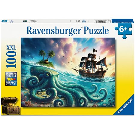 Casse-tête Ravensburger - Le trésor du Kraken - 100 pièces XXL