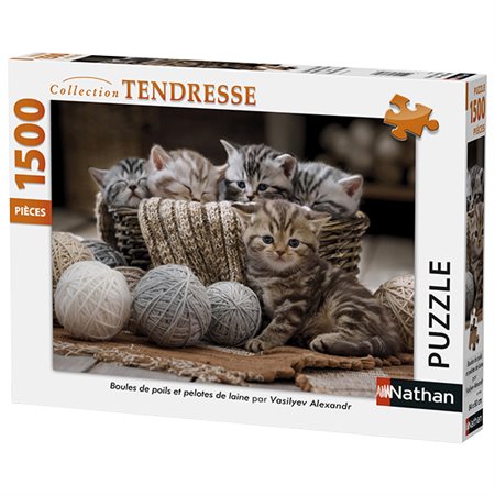 Nathan Puzzle – Tenderness Collection: Fluffy Balls and Yarn – 1500 Pieces