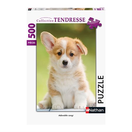 Casse-tête Nathan - Collection tendresse : Adorable corgi - 500 pièces