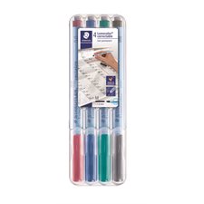 Marqueur effaçable Lumocolor® Pointe moyenne. 1,0 mm variés (4)