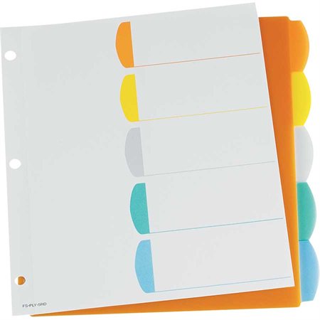 Rapidex™ Poly Dividers 5 tabs