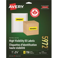 Fluorescent Labels 2-5/8 x 1". Package of 750. yellow