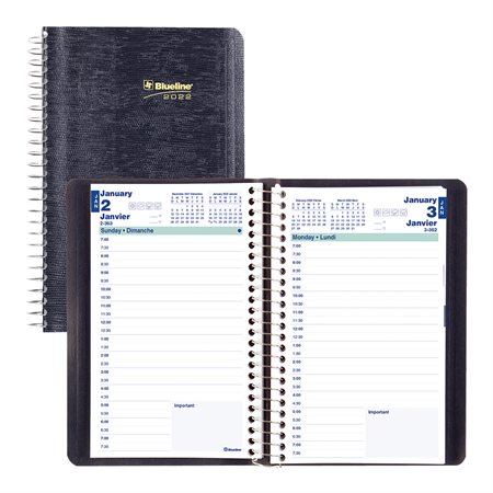 Daily Diary (2025) Soft cover, Bilingual blue