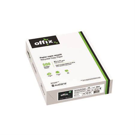 Offix® 100 Recycled Paper 8-1 / 2 x 11 - 3-hole punched pack of 500