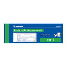 Security Receipts 50 receipts. 2-3/4 x 8 in. bilingual