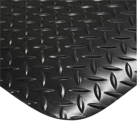 Tapis anti-fatigue industriel en tôle de pont 36 x 60 po noir