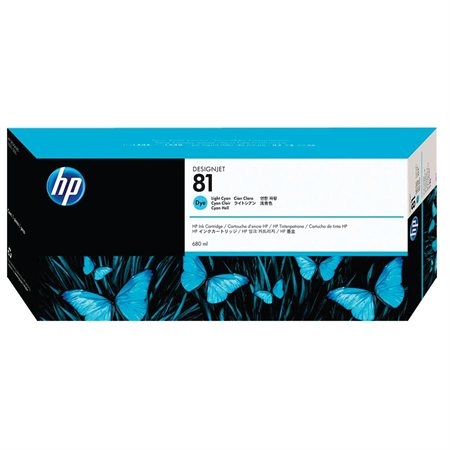 Cartouche jet d'encre à haut rendement HP 81 cyan pâle