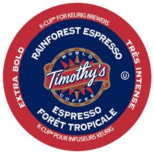 Timothy's™ Coffee Rainforest Espresso, very dark