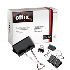 Pinces-notes repliables Offix® 1" (cap. 1/2")