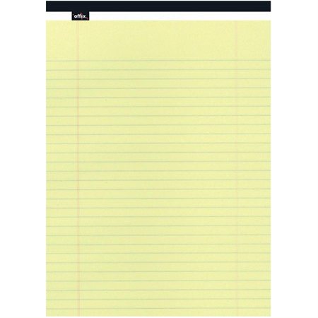 Offix®  Note Pads Letter  (8-1 / 2 x 11-3 / 4 in.) ruled 11 / 32, yellow