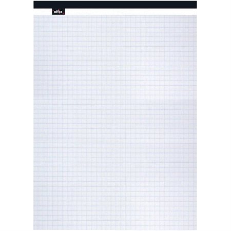 Bloc de papier Offix® Lettre (8-1 / 2 x 11-3 / 4 po) quadrillé, blanc