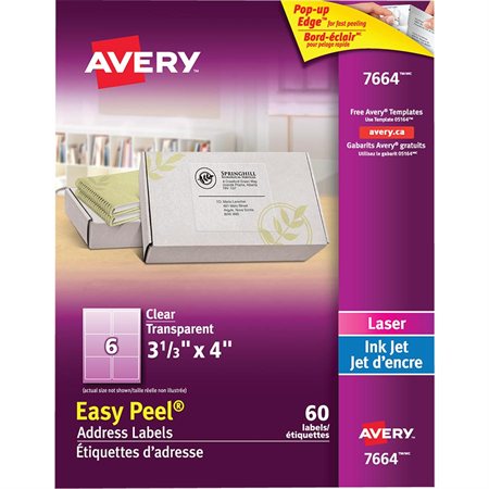 Easy Peel® Clear Mailing Labels 3-1 / 3 x 4" (60)