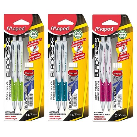 Crayon à mines mécanique automatique 0,7 mm - Couleurs assorties
