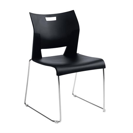 Chaise empilable sans accoudoirs Duet™ noir