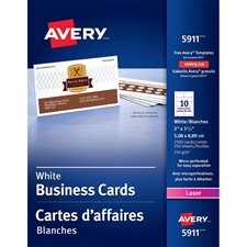 Cartes professionnelles Paquet de 2500 blanc