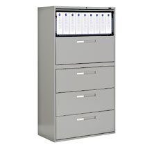 9100 Series Lateral Filing Cabinet 5 drawers grey